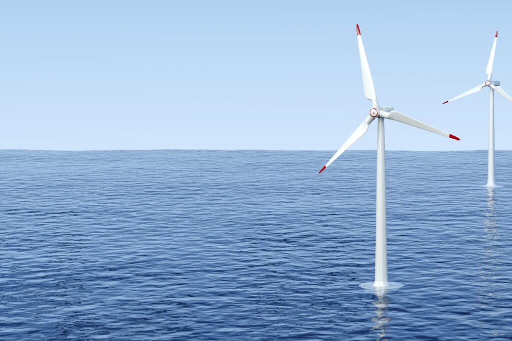 Wind turbines in the sea